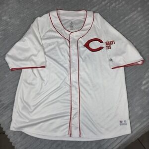 True Fan Genuine Merchandise Cincinnati Reds Jersey Size  Men's White Sz 3XL